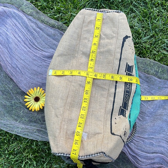 🌺 Mona B; CUTE Boutique Burlap “Flowers since 1952” Parisian Large Market Bag! - Picture 15 of 15